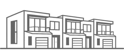 Symbolische Darstellung moderner Reihenh&auml;user f&uuml;r den Bereich Wohnungsbau