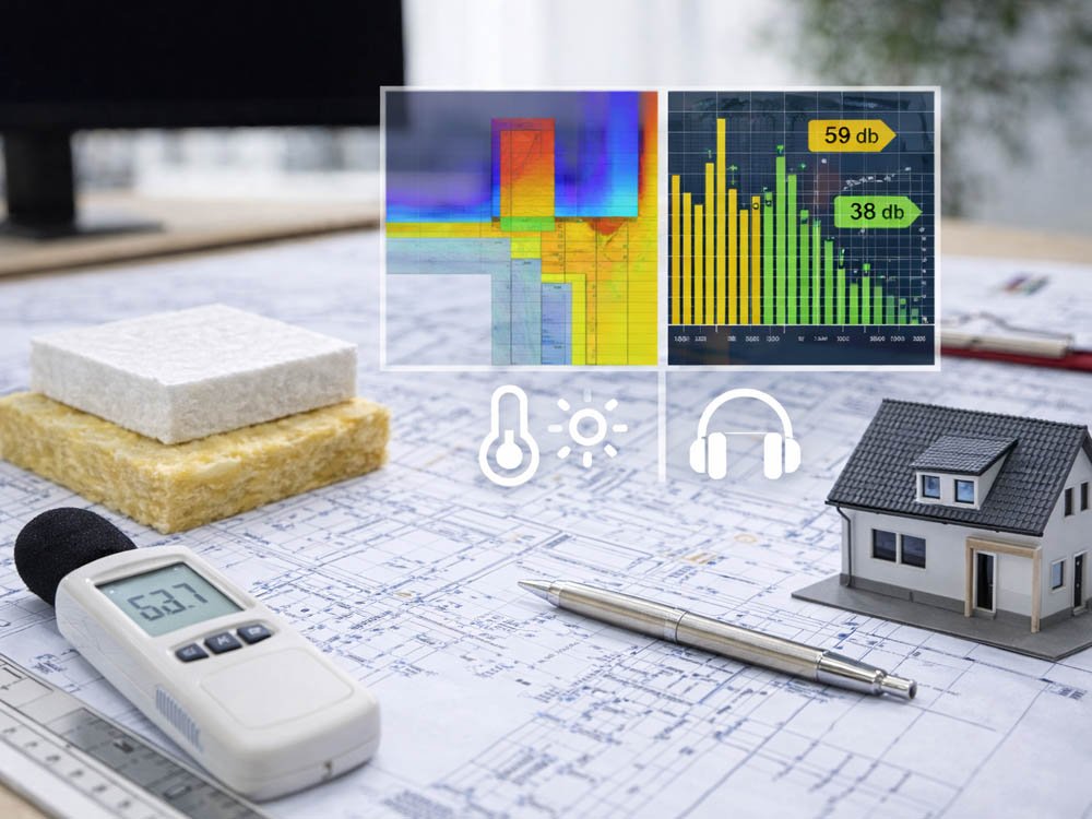 Messger&auml;t, D&auml;mmmaterial und Baupl&auml;ne – Schallschutz, W&auml;rmeschutz und bauphysikalische Nachweise